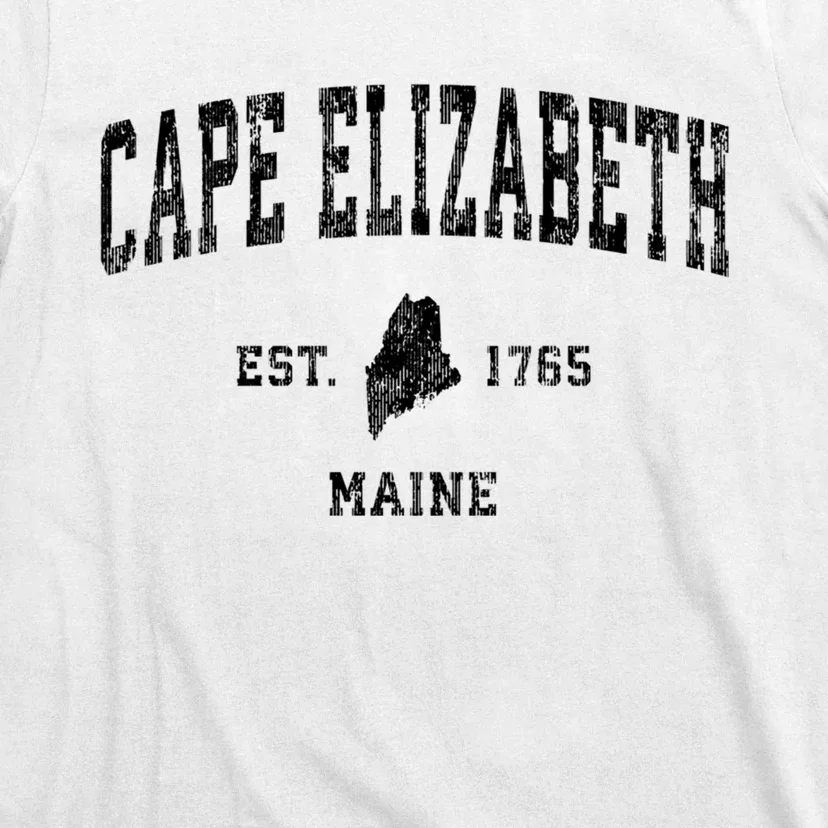 Cape Elizabeth Est 1765 Maine Me Vintage Established Athletic Sports Design T-Shirt