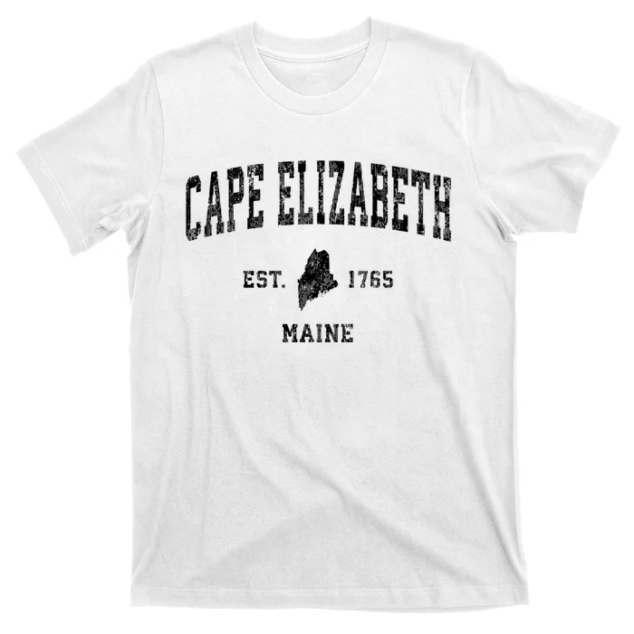 Cape Elizabeth Est 1765 Maine Me Vintage Established Athletic Sports Design T-Shirt