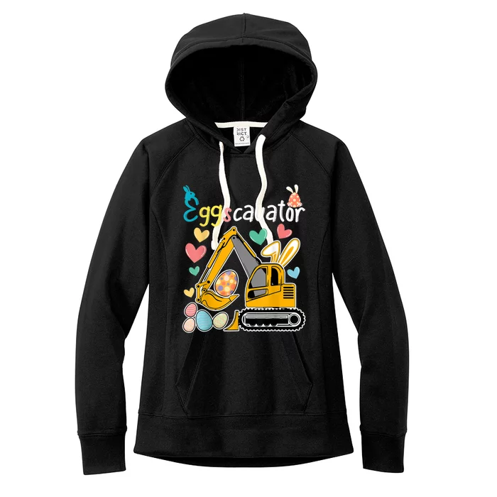 Construction Excavator Easter Day Egg Hunt for B.o.y.s Toddlers Women's Fleece Hoodie