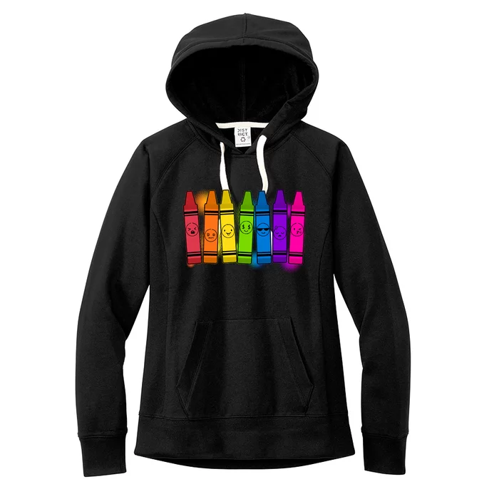 Cute Emotions Emoji Crayons Women's Fleece Hoodie