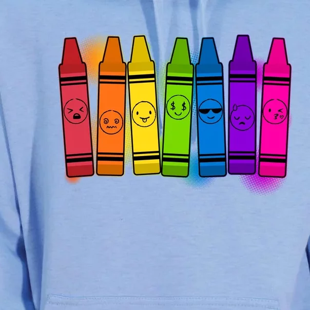 Cute Emotions Emoji Crayons Unisex Surf Hoodie