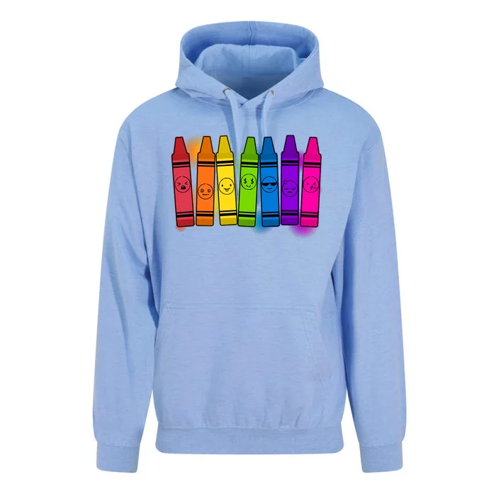 Cute Emotions Emoji Crayons Unisex Surf Hoodie