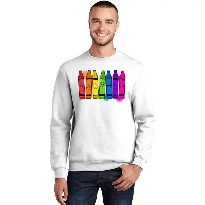 Cute Emotions Emoji Crayons Sweatshirt