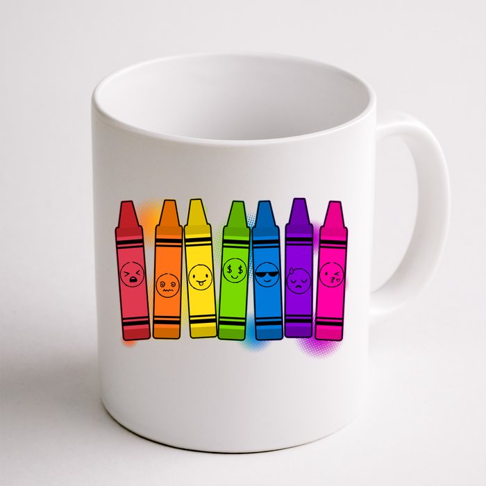 Cute Emotions Emoji Crayons Front & Back Coffee Mug