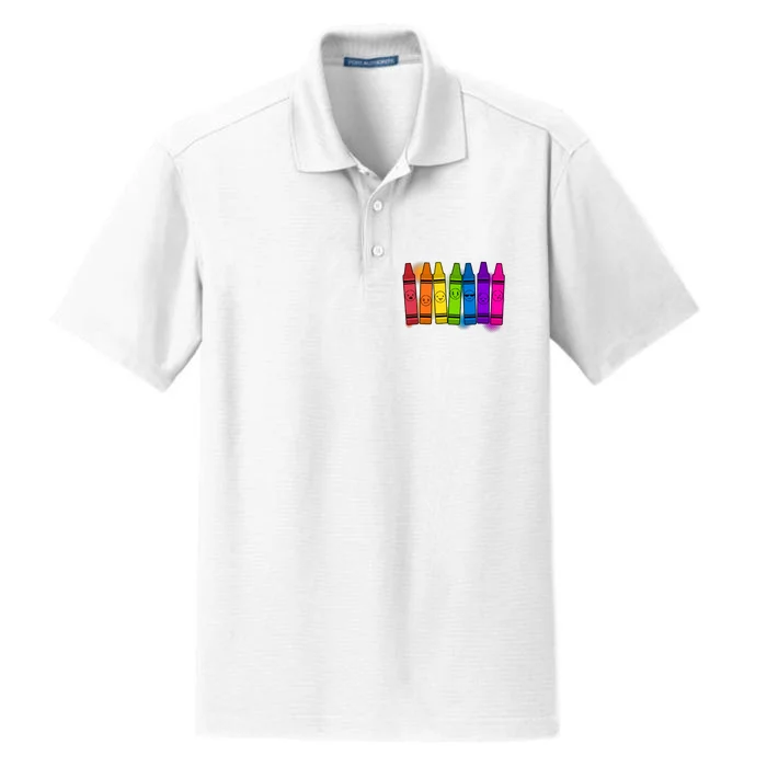 Cute Emotions Emoji Crayons Dry Zone Grid Performance Polo