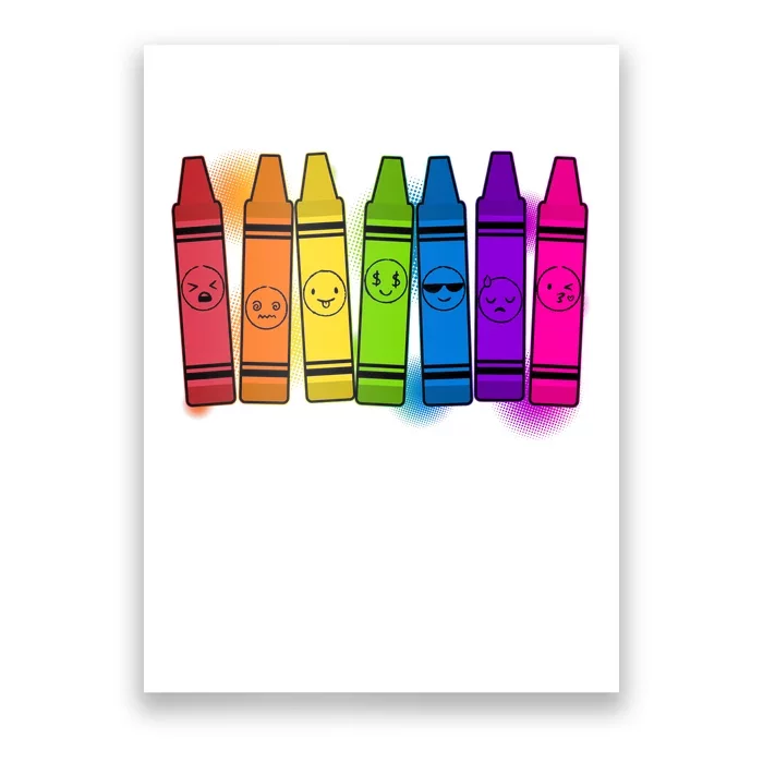 Cute Emotions Emoji Crayons Poster