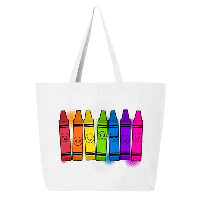 Cute Emotions Emoji Crayons 25L Jumbo Tote