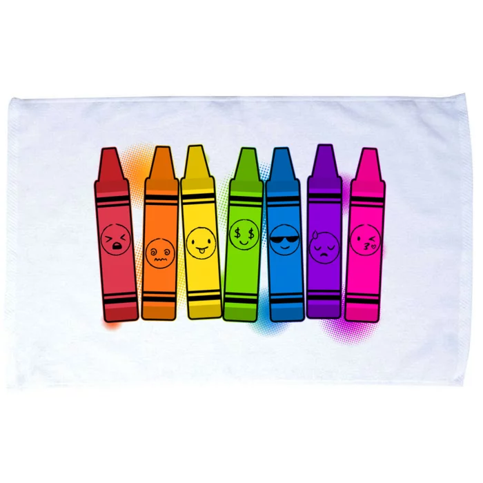 Cute Emotions Emoji Crayons Microfiber Hand Towel