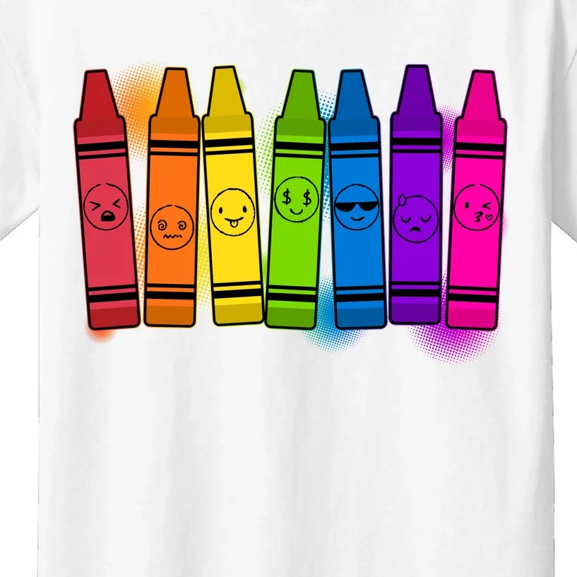 Cute Emotions Emoji Crayons Kids T-Shirt