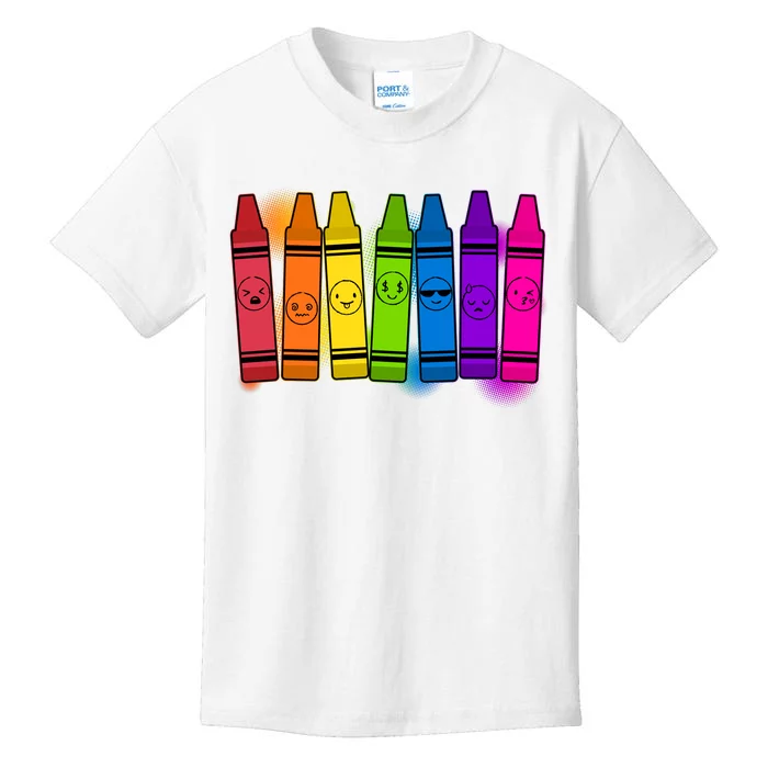 Cute Emotions Emoji Crayons Kids T-Shirt