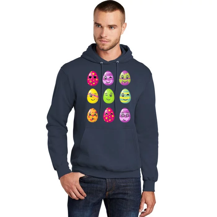 Colorful Easter Eggs Smiley Tall Hoodie