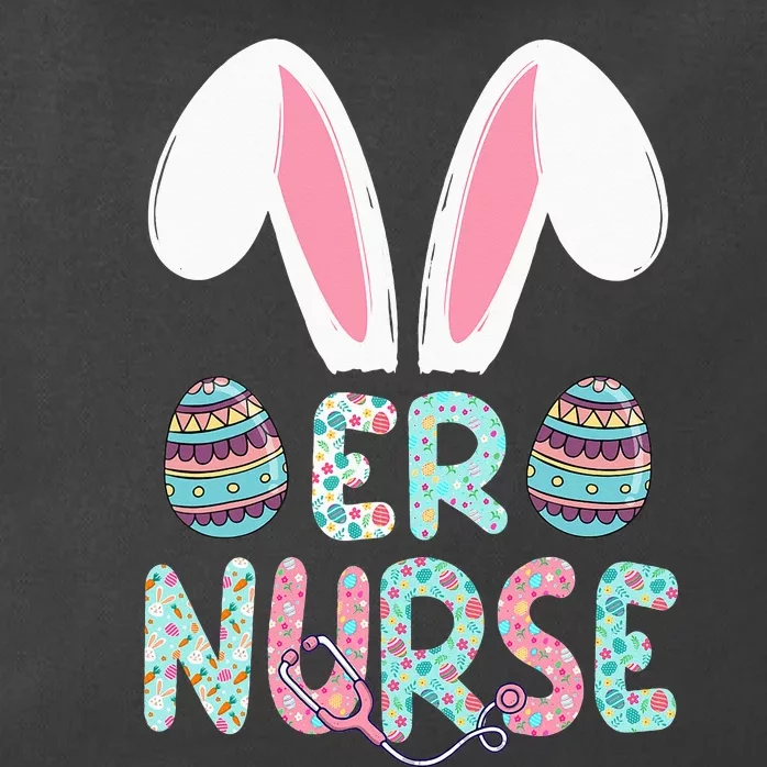 Cute Easter ER Nurse RN Bunny Ears Happy Easter Eggs Outfit Zip Tote Bag