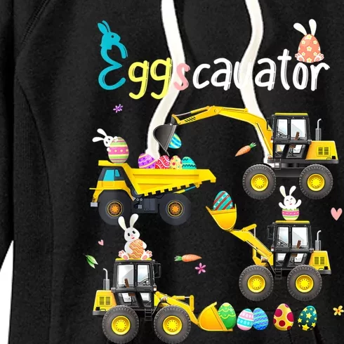 Construction Excavator Easter Day Egg Hunt For Boys Toddlers Women's Fleece Hoodie