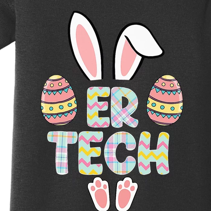 Cute Easter ER Tech Bunny Happy Easter Eggs Baby Bodysuit