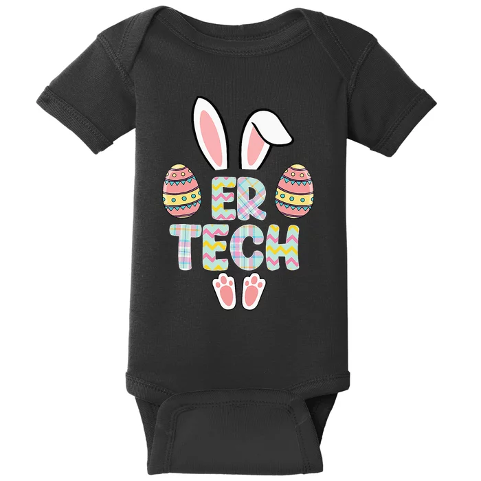 Cute Easter ER Tech Bunny Happy Easter Eggs Baby Bodysuit