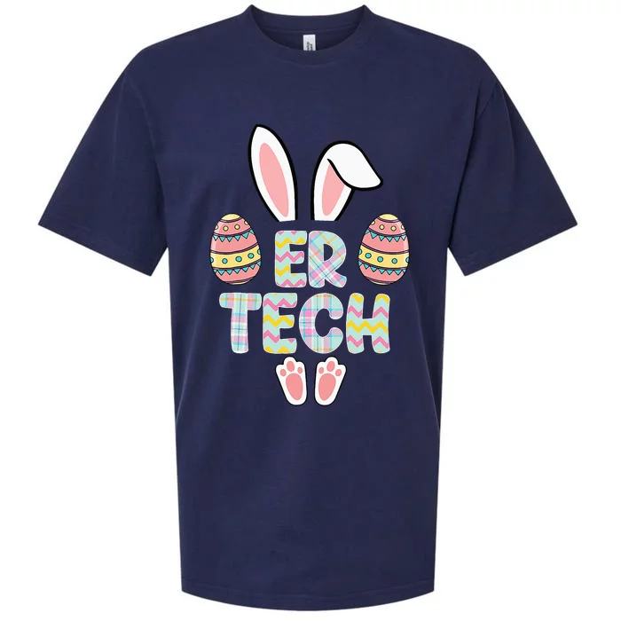 Cute Easter ER Tech Bunny Happy Easter Eggs Sueded Cloud Jersey T-Shirt