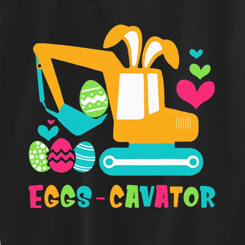 Construction Excavator Easter Day Egg Hunt Kids Sweatshirt