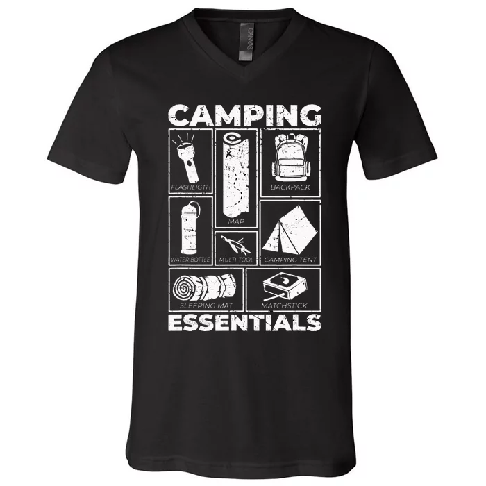 Camping Essentials Equipment Born Items V-Neck T-Shirt