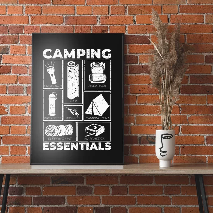 Camping Essentials Equipment Born Items Poster