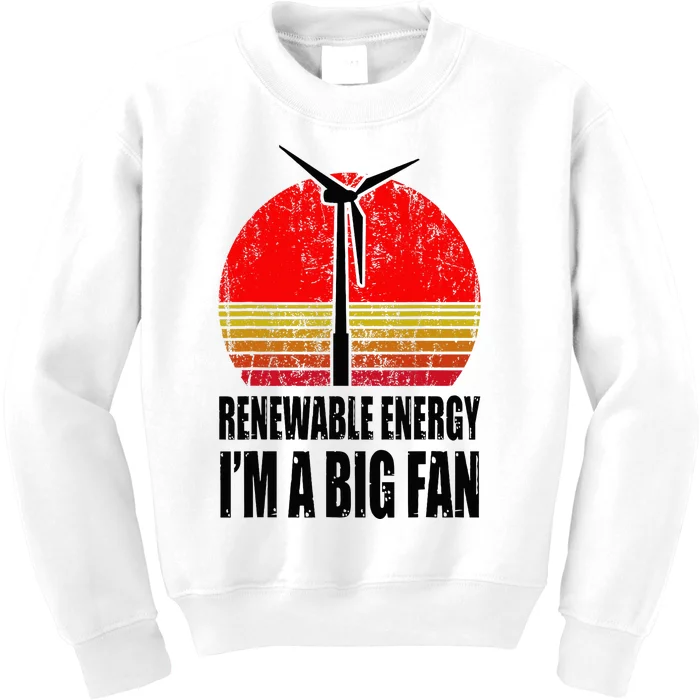 Clean Energy Environmental Global Warming Wind Energy Kids Sweatshirt