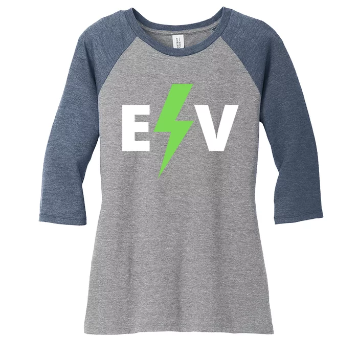 Cool EV Electric Vehicle, EV Life, Funny Electric Vehicle Women's Tri-Blend 3/4-Sleeve Raglan Shirt