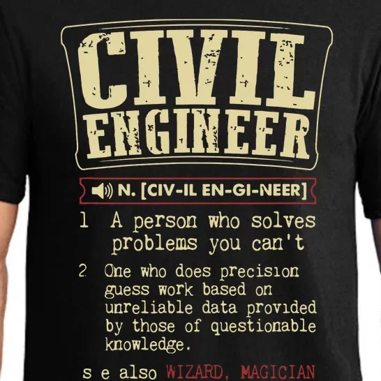 Civil Engineer Funny Definition Pajama Set