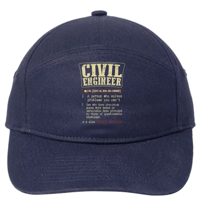 Civil Engineer Funny Definition 7-Panel Snapback Hat