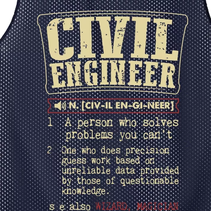 Civil Engineer Funny Definition Mesh Reversible Basketball Jersey Tank