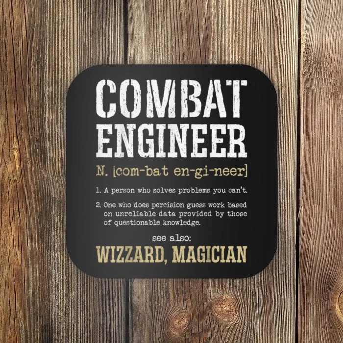 Combat Engineer Funny Engineering Dictionary Term Definition Coaster