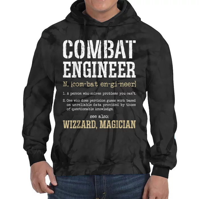 Combat Engineer Funny Engineering Dictionary Term Definition Tie Dye Hoodie