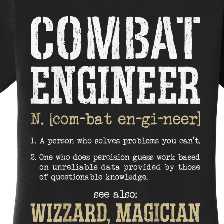 Combat Engineer Funny Engineering Dictionary Term Definition Women's T-Shirt