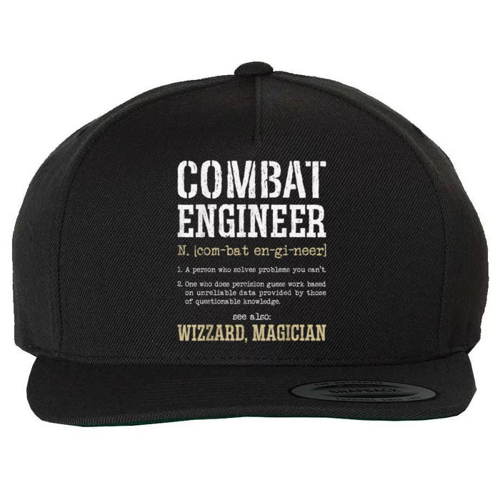 Combat Engineer Funny Engineering Dictionary Term Definition Wool Snapback Cap