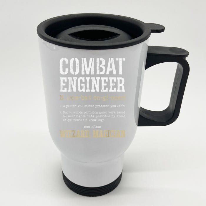 Combat Engineer Funny Engineering Dictionary Term Definition Front & Back Stainless Steel Travel Mug