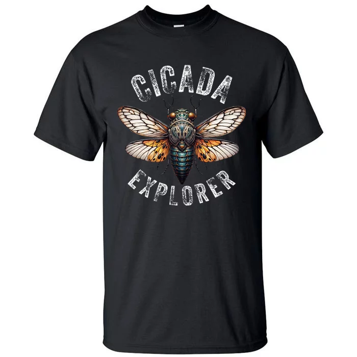 Cicada Explorer Funny Summer 2024 Insect Invasion Vintage Tall T-Shirt