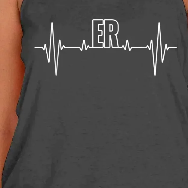 Cool ER For Men Women Emergency Room Nurse Doctor Nursing Women's Knotted Racerback Tank