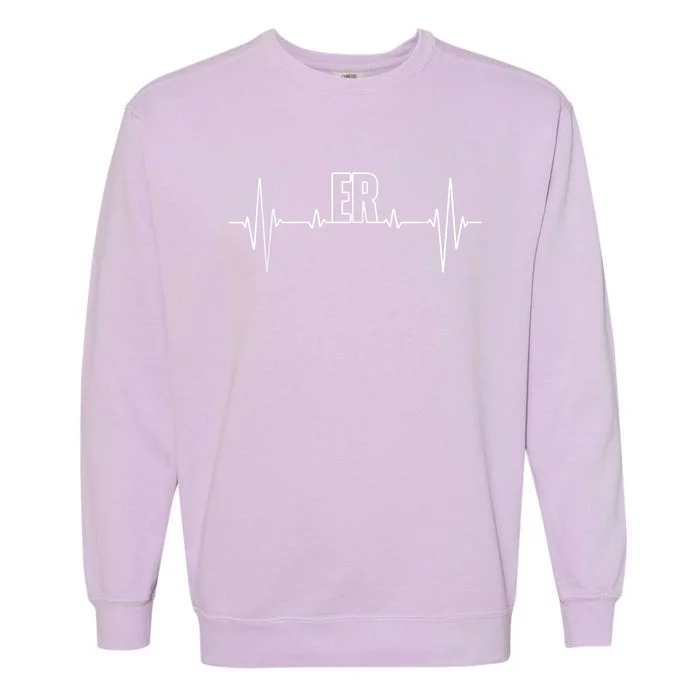 Cool ER For Men Women Emergency Room Nurse Doctor Nursing Garment-Dyed Sweatshirt