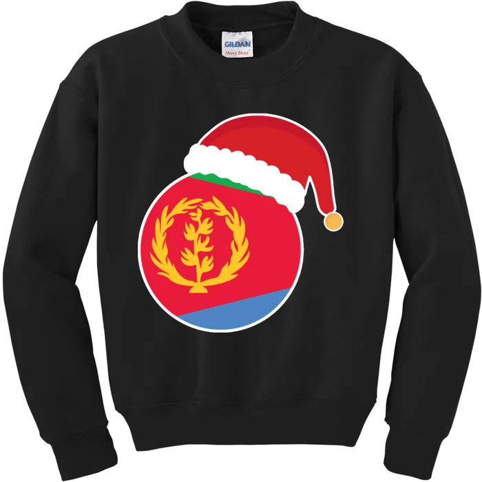 Christmas Eritrea Flag Santa Claus Kids Sweatshirt