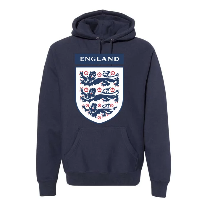 Cool England Football Badge Premium Hoodie