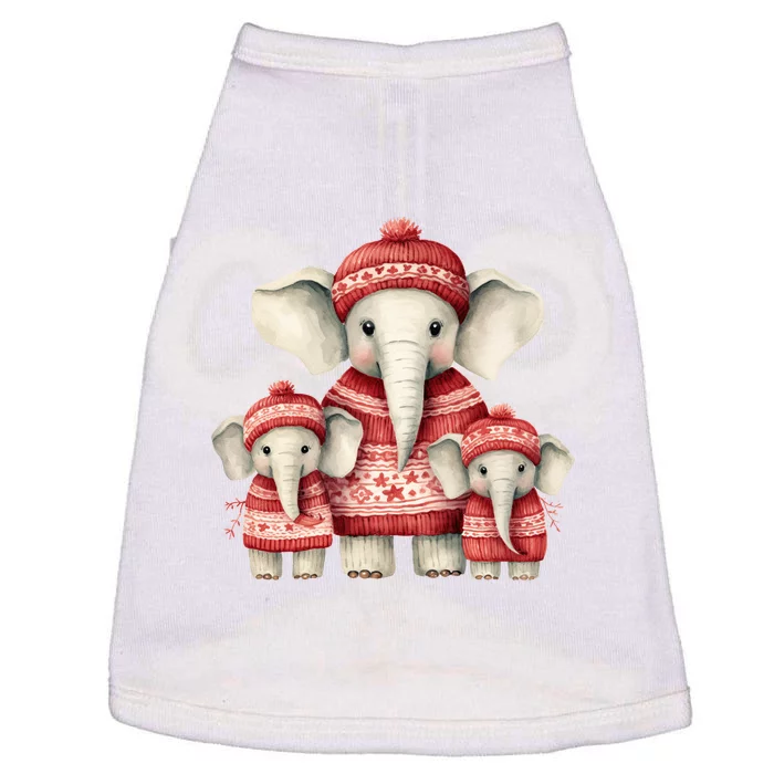 Christmas Elephant Family Matching Outfit Doggie Tank