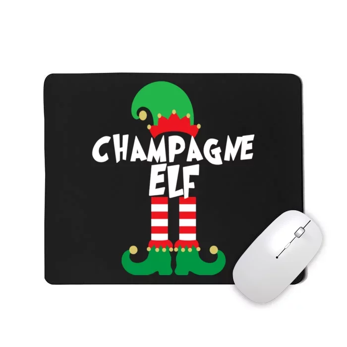 Champagne Elf Funny Christmas Squad Matching Xmas Mousepad