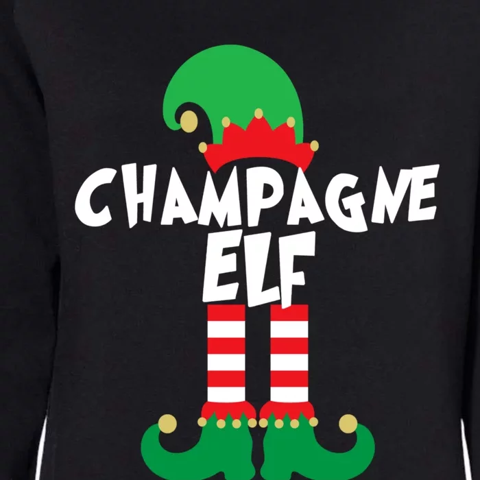 Champagne Elf Funny Christmas Squad Matching Xmas Womens California Wash Sweatshirt