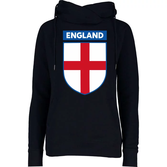 Cool England Flag Badge Womens Funnel Neck Pullover Hood