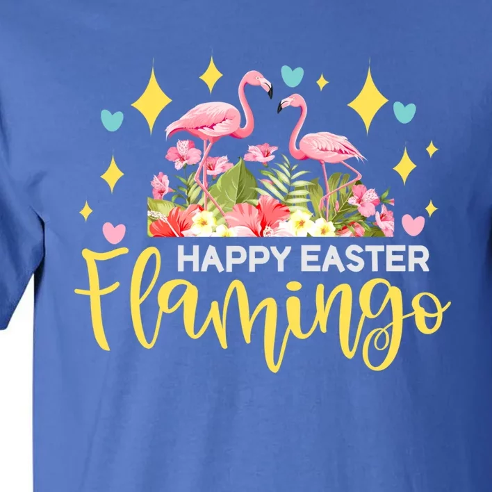 Cute Easter Flamingo With Easter Basket Gift Tall T-Shirt