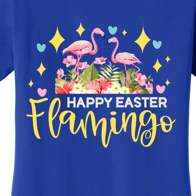 Cute Easter Flamingo With Easter Basket Gift Women's T-Shirt