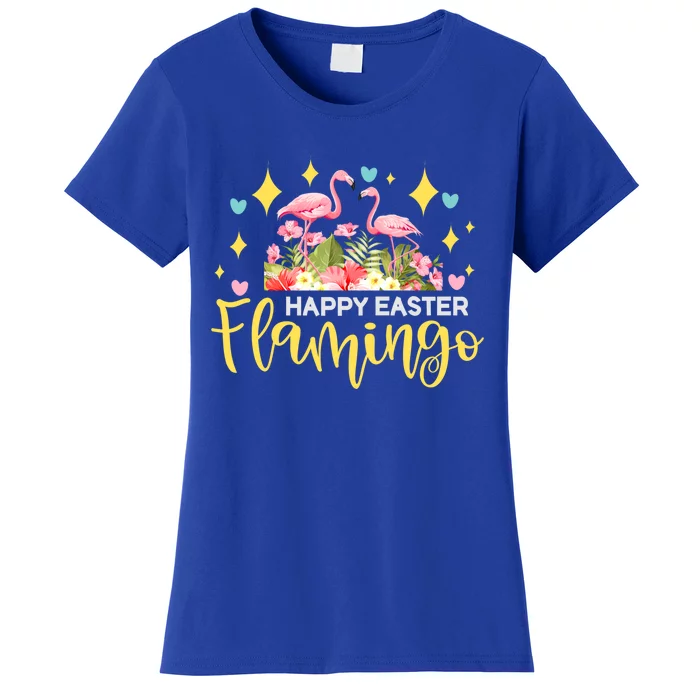 Cute Easter Flamingo With Easter Basket Gift Women's T-Shirt