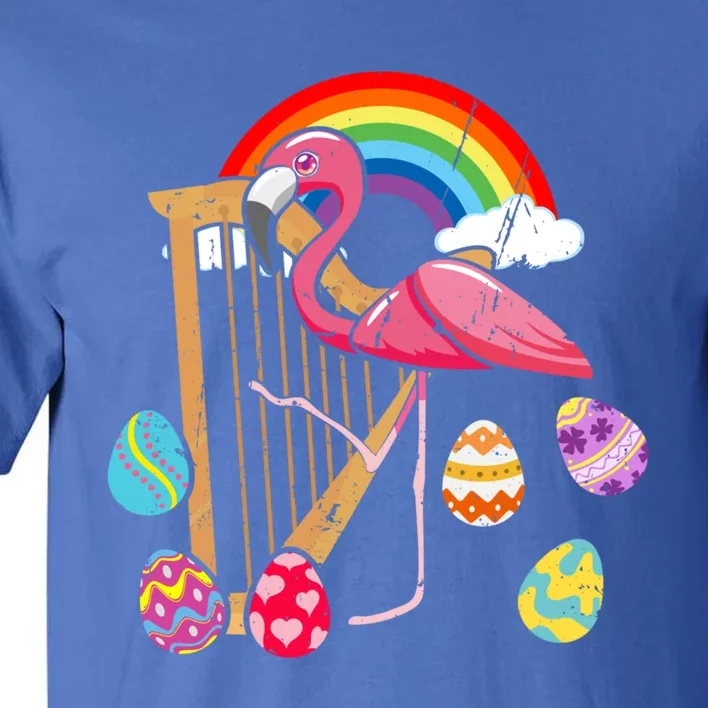 Cute Easter Flamingo Bunny Ear Eggs Basket Harp Funny Gift Tall T-Shirt