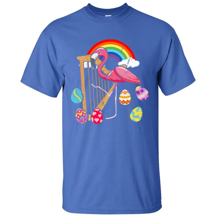 Cute Easter Flamingo Bunny Ear Eggs Basket Harp Funny Gift Tall T-Shirt