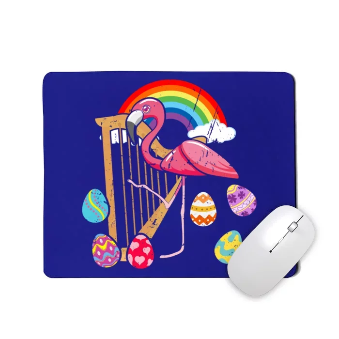 Cute Easter Flamingo Bunny Ear Eggs Basket Harp Funny Gift Mousepad