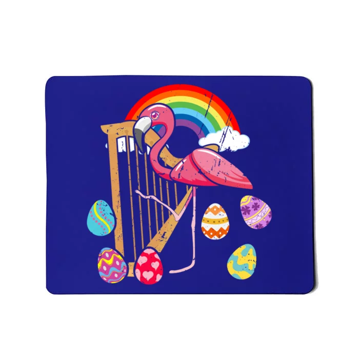 Cute Easter Flamingo Bunny Ear Eggs Basket Harp Funny Gift Mousepad