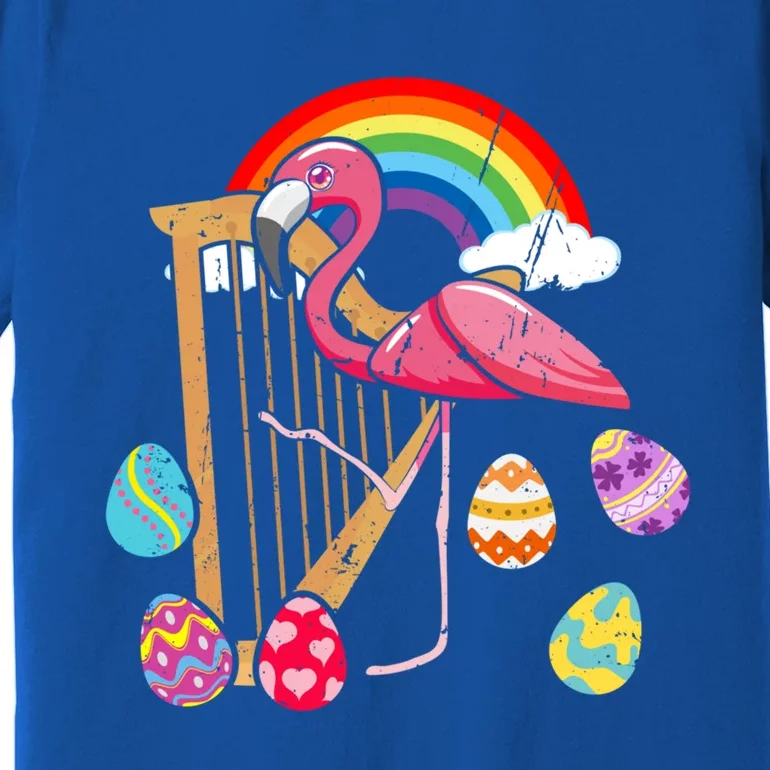 Cute Easter Flamingo Bunny Ear Eggs Basket Harp Funny Gift Premium T-Shirt